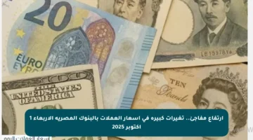 ارتفاع مفاجئ.. تغيرات كبيرة في أسعار العملات بالبنوك المصرية الأربعاء 1 أكتوبر 2025